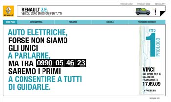 ON LINE IL SITO WEB DI RENAULT ZERO EMISSIONI